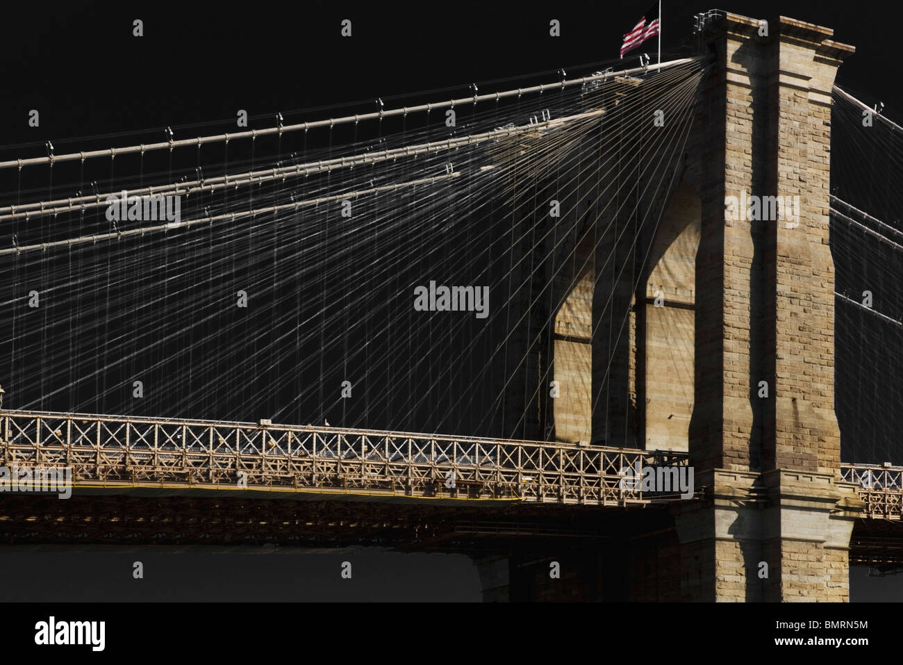 La città di New York, New York, Stati Uniti d'America; il Ponte di Brooklyn Foto Stock