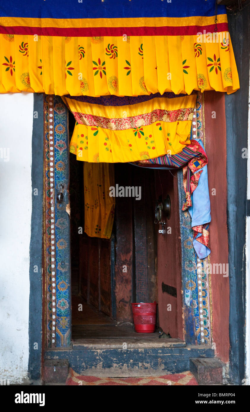 Monastero della porta d'ingresso a paro Bhutan Foto Stock