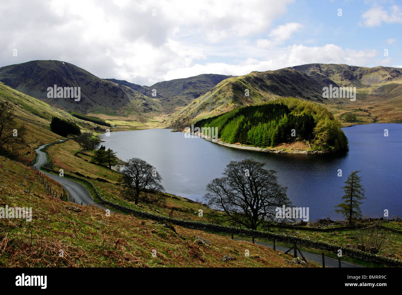 Scafell e Rigg da Branstree nel Parco Nazionale del Distretto dei Laghi, Cumbria, Inghilterra, Regno Unito. Foto Stock