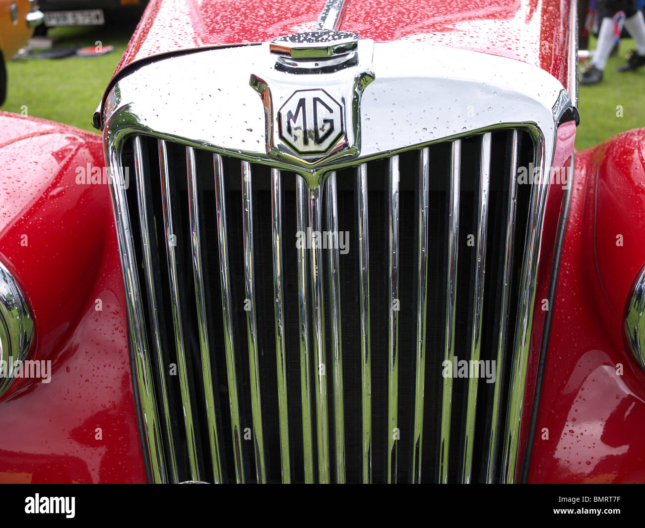 Vintage MG auto sportiva grill, Inghilterra, Regno Unito. Foto Stock