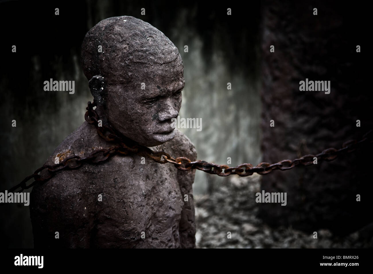 Monumento di slave in Stone Town a Zanzibar Foto Stock