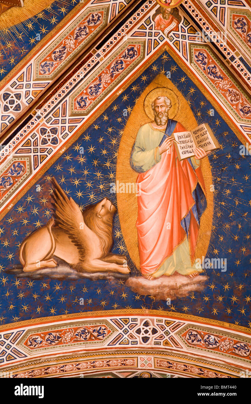 Affresco da Firenze - Chiesa di San Miniato al Monte - st. Marco Evangelista Foto Stock