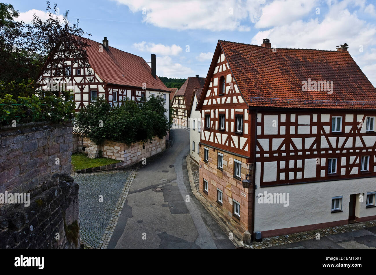 Città storica di Cadolzburg, dello Stato libero di Baviera Foto Stock