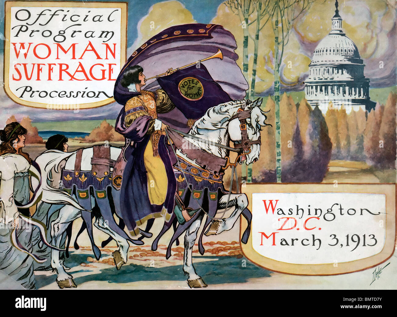 Programma ufficiale - Donna suffragio processione, Washington D.C. Marzo 3, 1913 Foto Stock