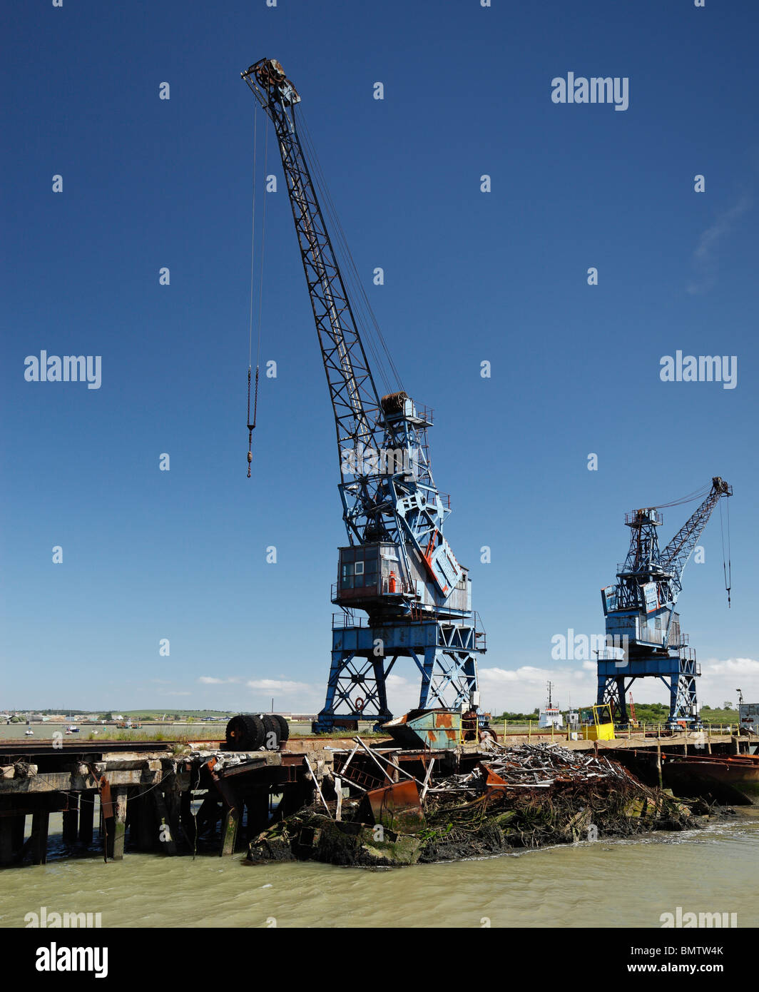 Smantellata sito industriale a carbone lavare Wharf, Sheppey. Foto Stock