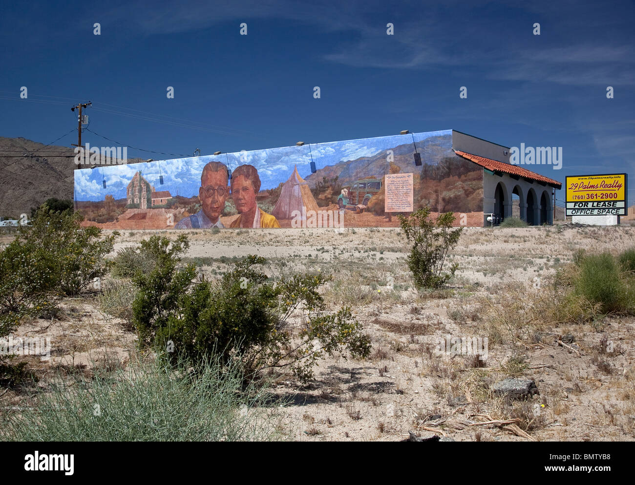Il Campells murale su di molti in 29 palme CA USA Foto Stock