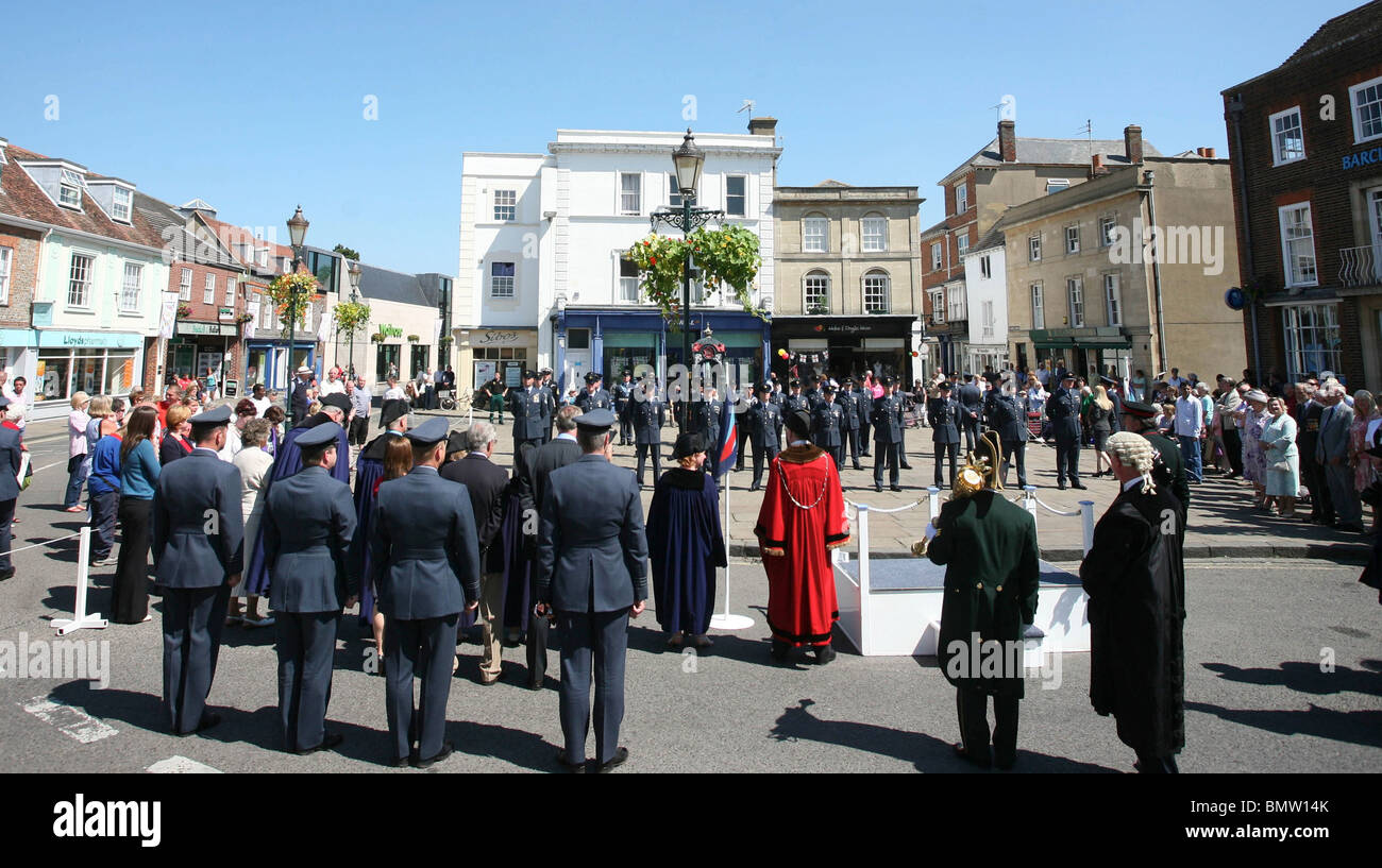 Medaglia di campagna presentazione di Royal Air Force benson personale che hanno recentemente tornato da afganistan wallingford Foto Stock