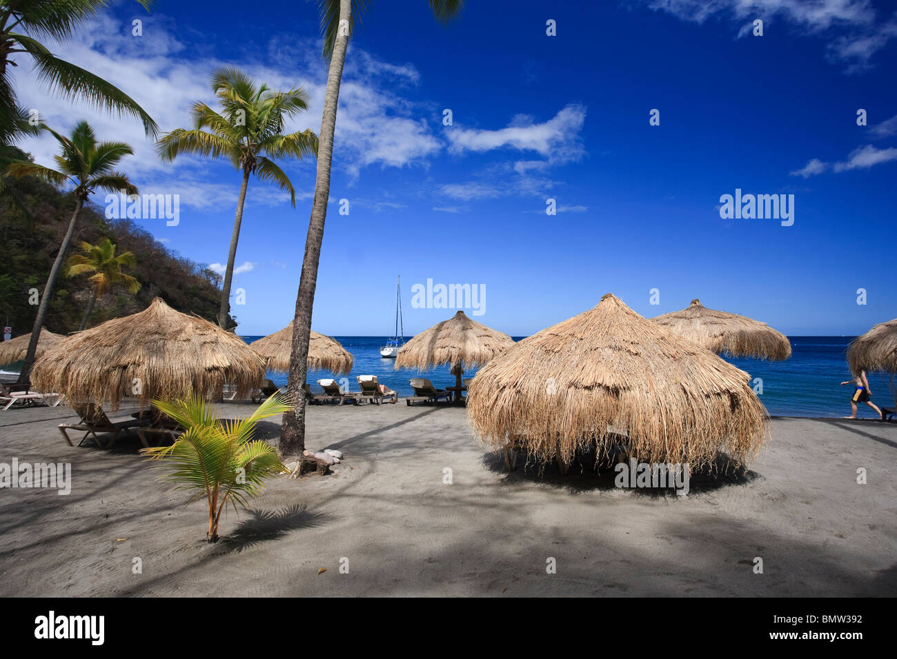 Caraibi, St Lucia, Anse Chastanet Beach Foto Stock