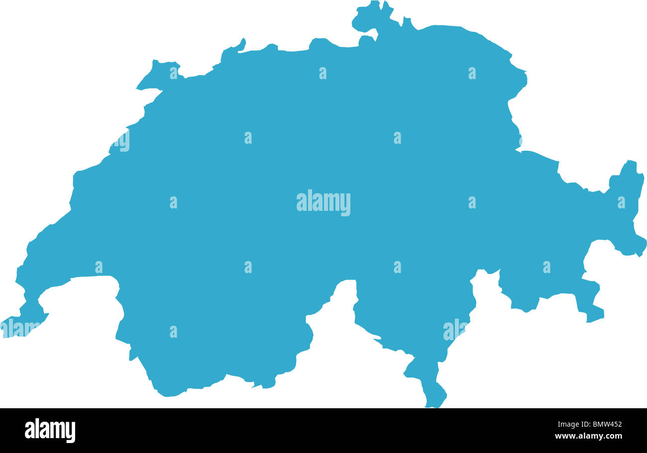 Vi è una mappa del Paese Svizzera Foto Stock