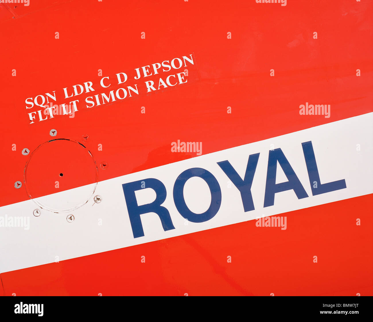 Dettaglio di un falco aeromobili del "frecce rosse', la Gran Bretagna è Royal Air Force aerobatic team. Foto Stock