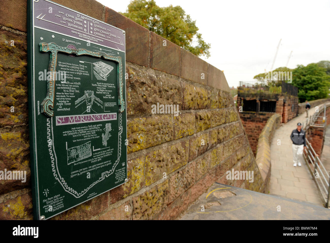 St Martin's Gate e Chester City Walls Foto Stock