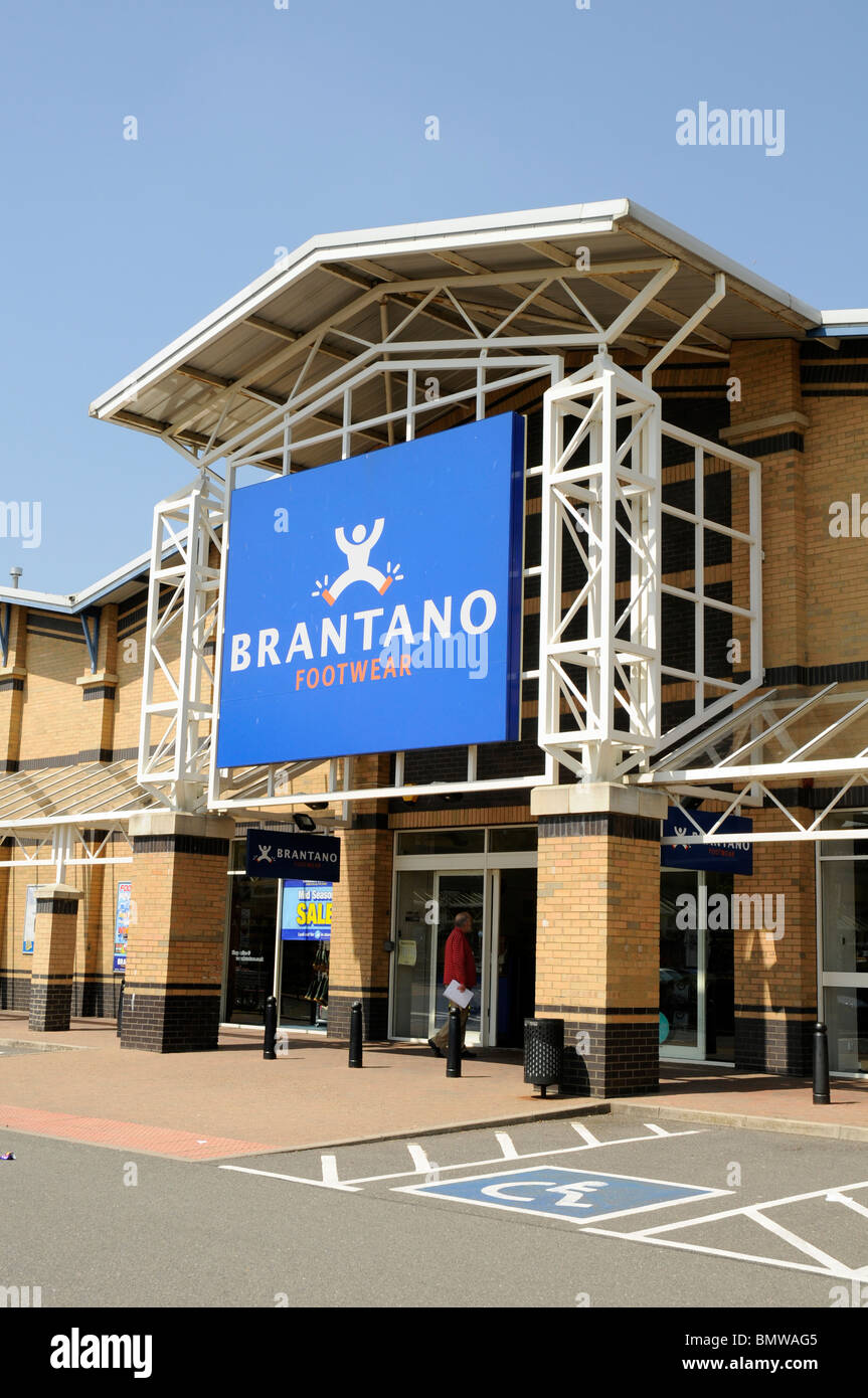 Brantano negozio di scarpe, Retail Park, Peterborough. Foto Stock