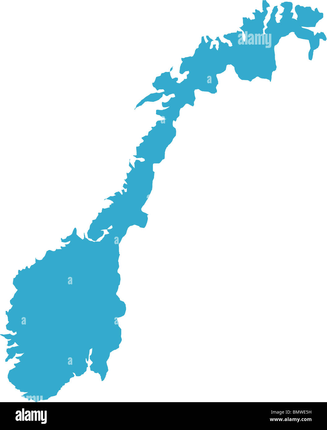 Vi è una mappa di Norvegia paese Foto Stock