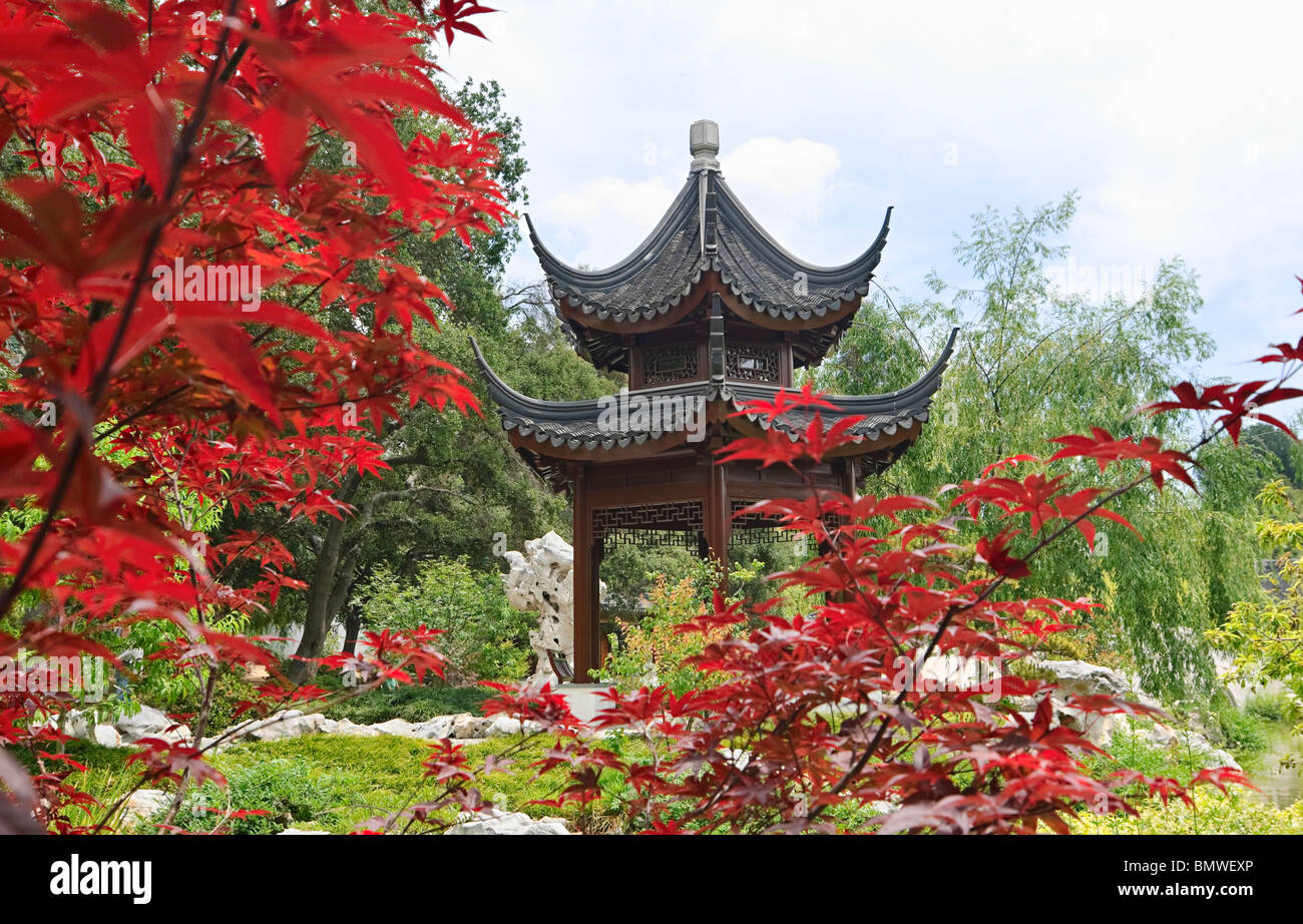 Giardino Cinese con Pagoda e il lago. Foto Stock