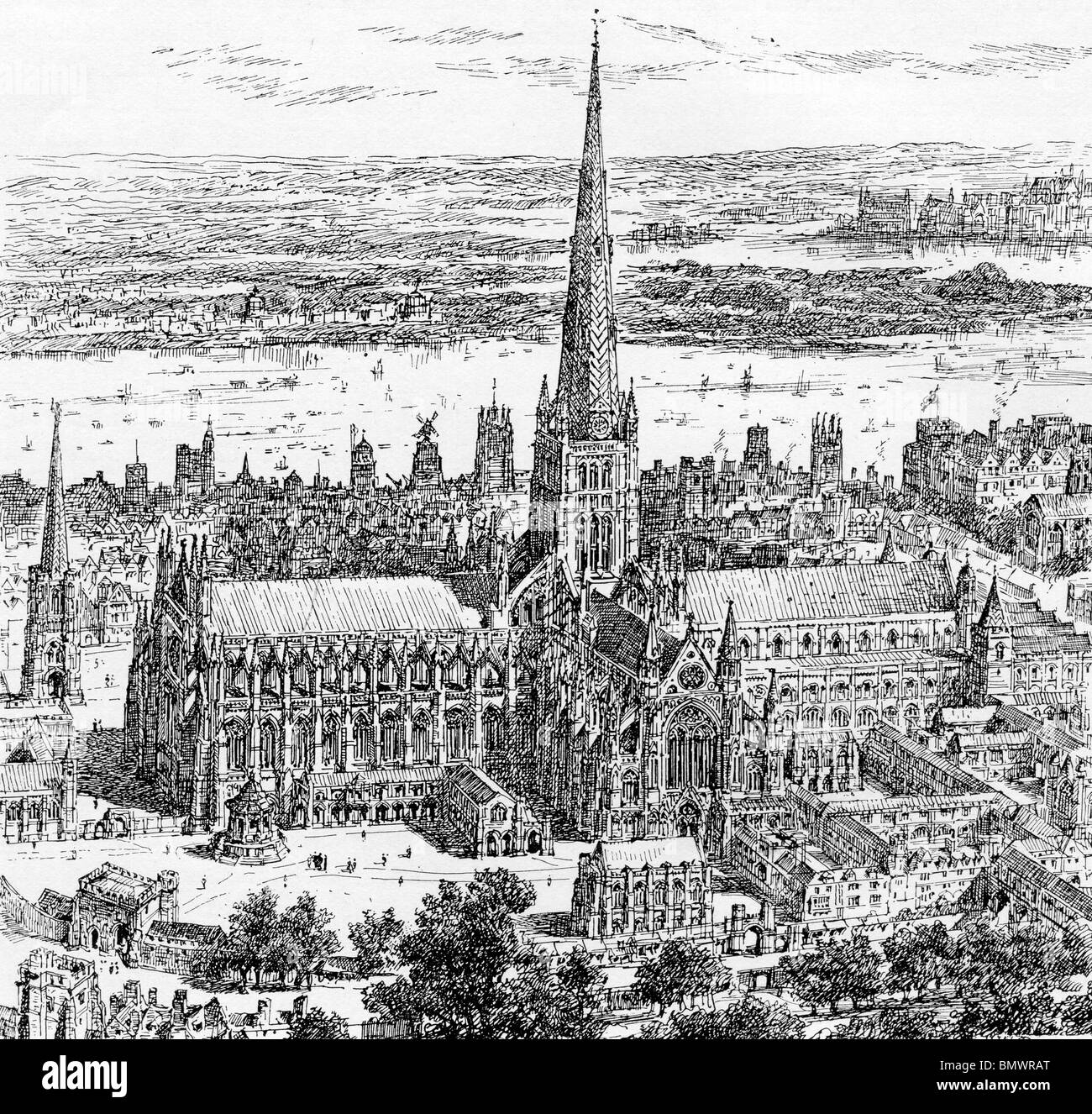 La cattedrale di San Paolo (da nord) Foto Stock