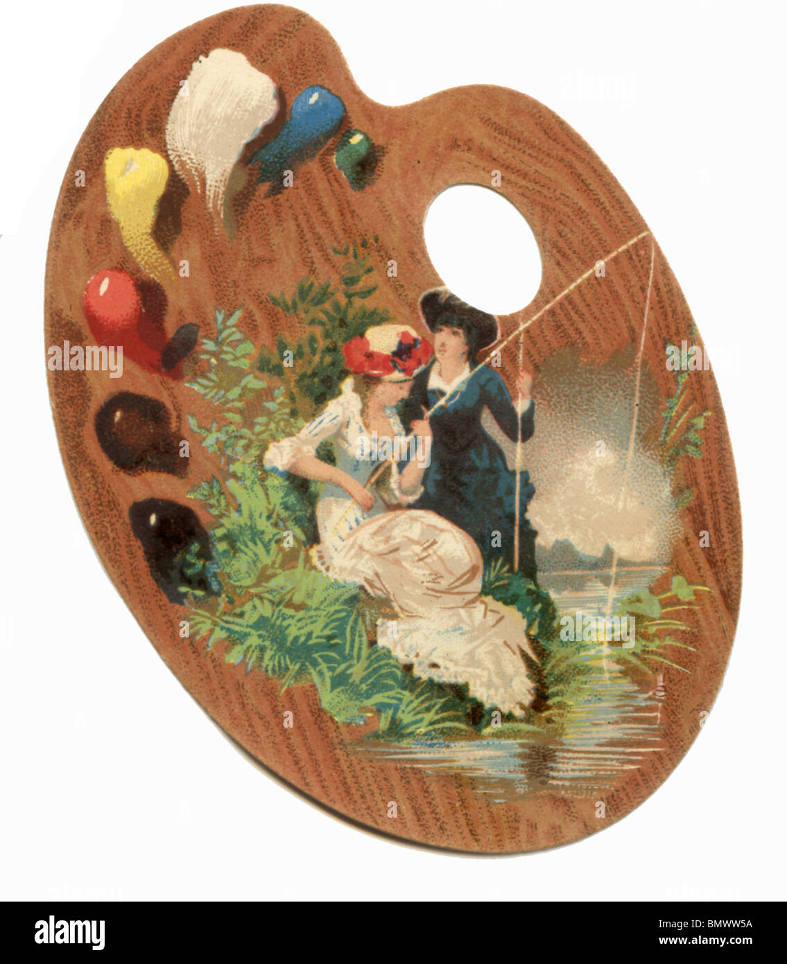 Tavolozza di vernice - Signori la pesca Foto Stock