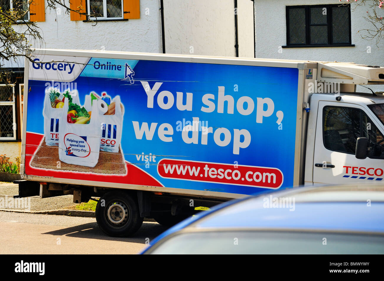 Tesco home delivery van Foto Stock