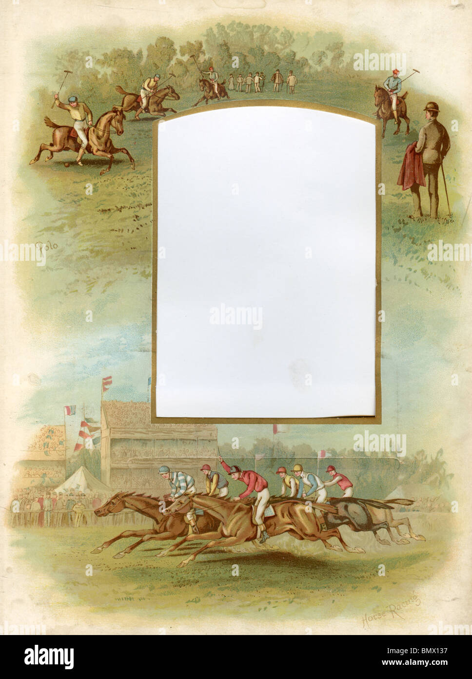 Cornice decorativa - Horse Racing & Polo Foto Stock