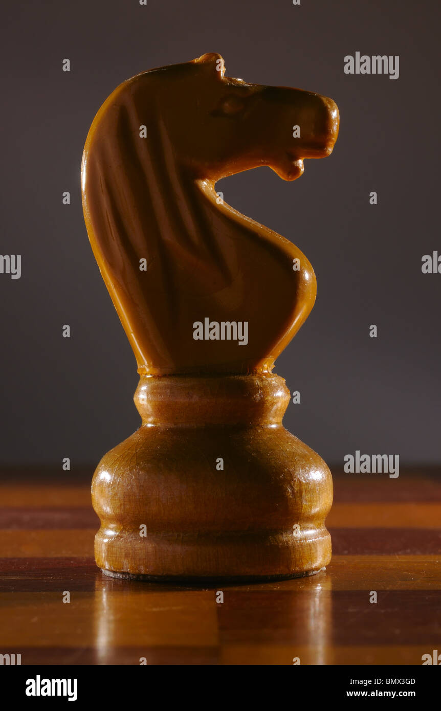 Tasto basso invecchiato cavaliere di scacchi Foto Stock