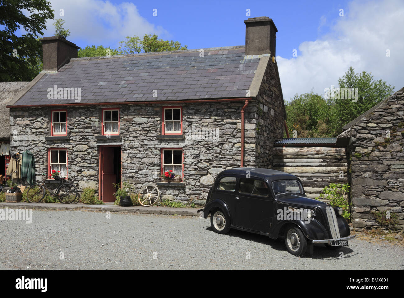 Molly Gallivan's Cottage nella Contea di Kerry, Rep dell'Irlanda. Foto Stock