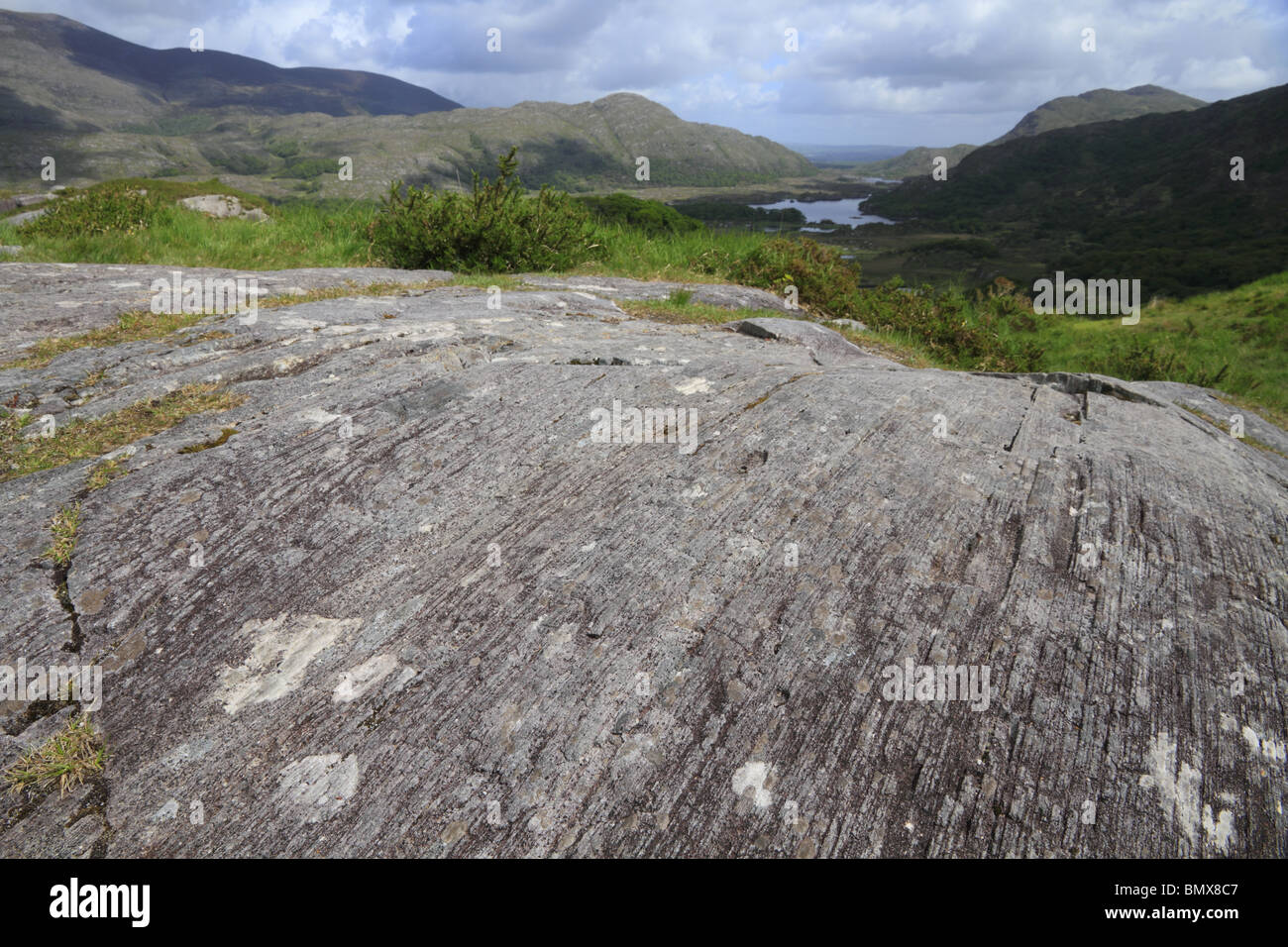 "Ladies View' nel Parco Nazionale di Killarney, Co Kerry, Repubblica di Irlanda. Foto Stock