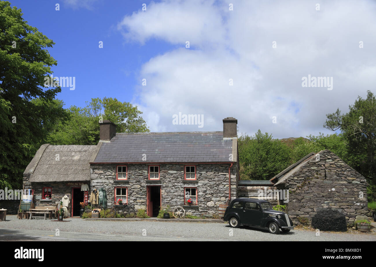 Molly Gallivan's Cottage nella Contea di Kerry, Rep dell'Irlanda. Foto Stock