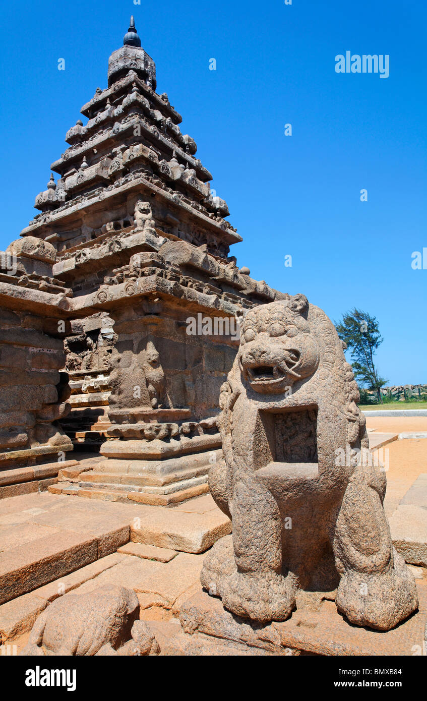 Il Tempio Shore, Mamallapuram, Tamil Nadu, India Foto Stock