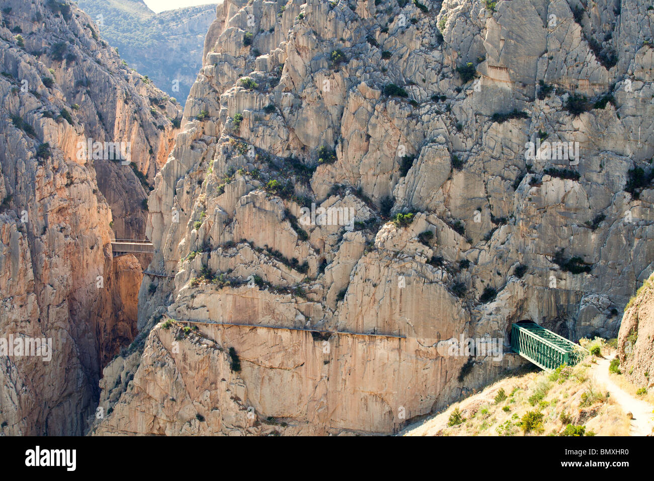 Camino del Rey gorge a El Chorro, Andalusia, Spagna Foto Stock