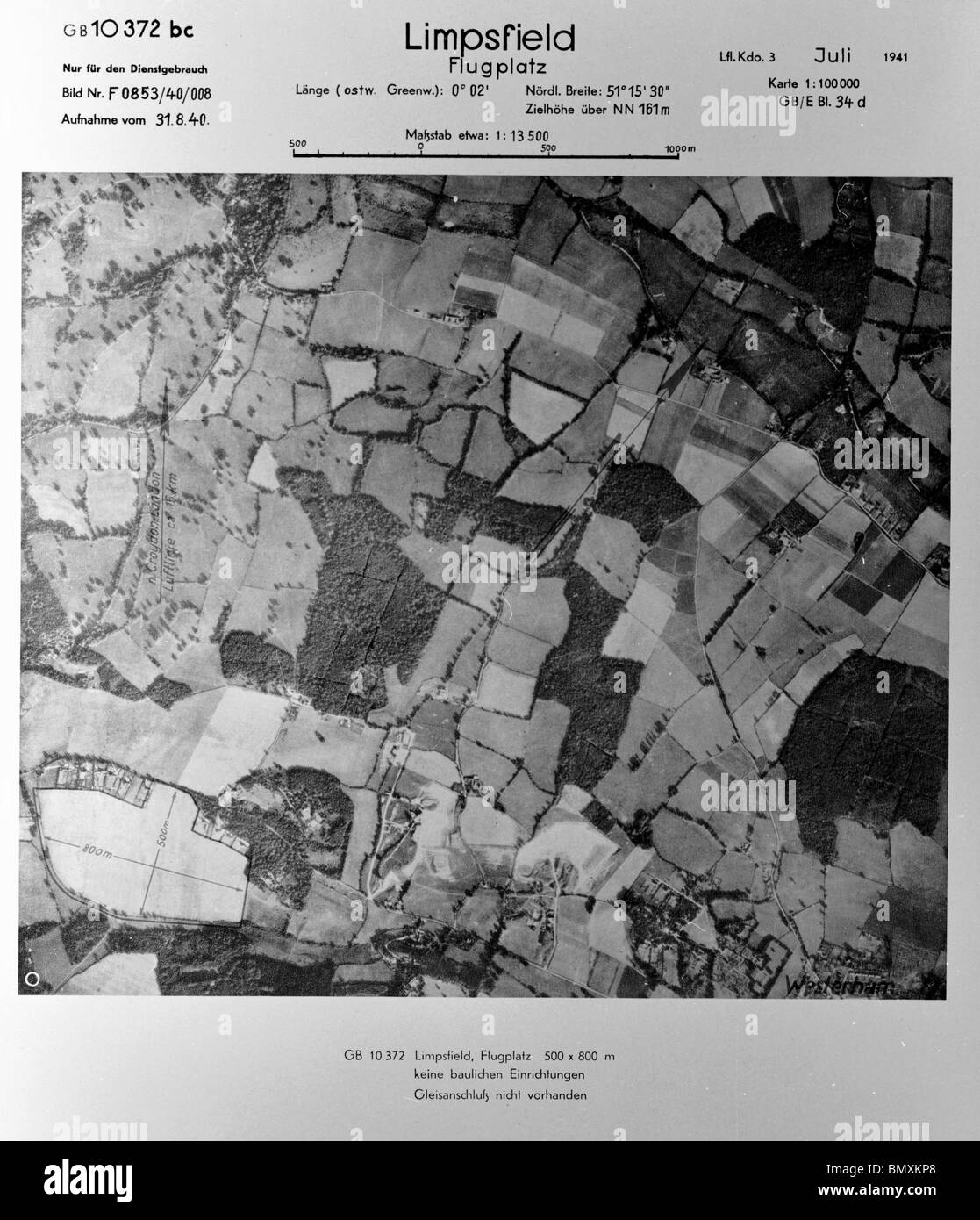 - Limpsfield Surrey 31 agosto 1940 Limpsfield Aerodrome/Aeroporto Foto Stock