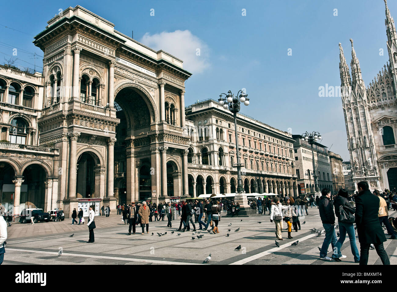 La galleria Vittorio Emanuele II, 1865, Giuseppe Mengoni architetto, Piazza del Duomo di Milano Lombardia Italia Foto Stock