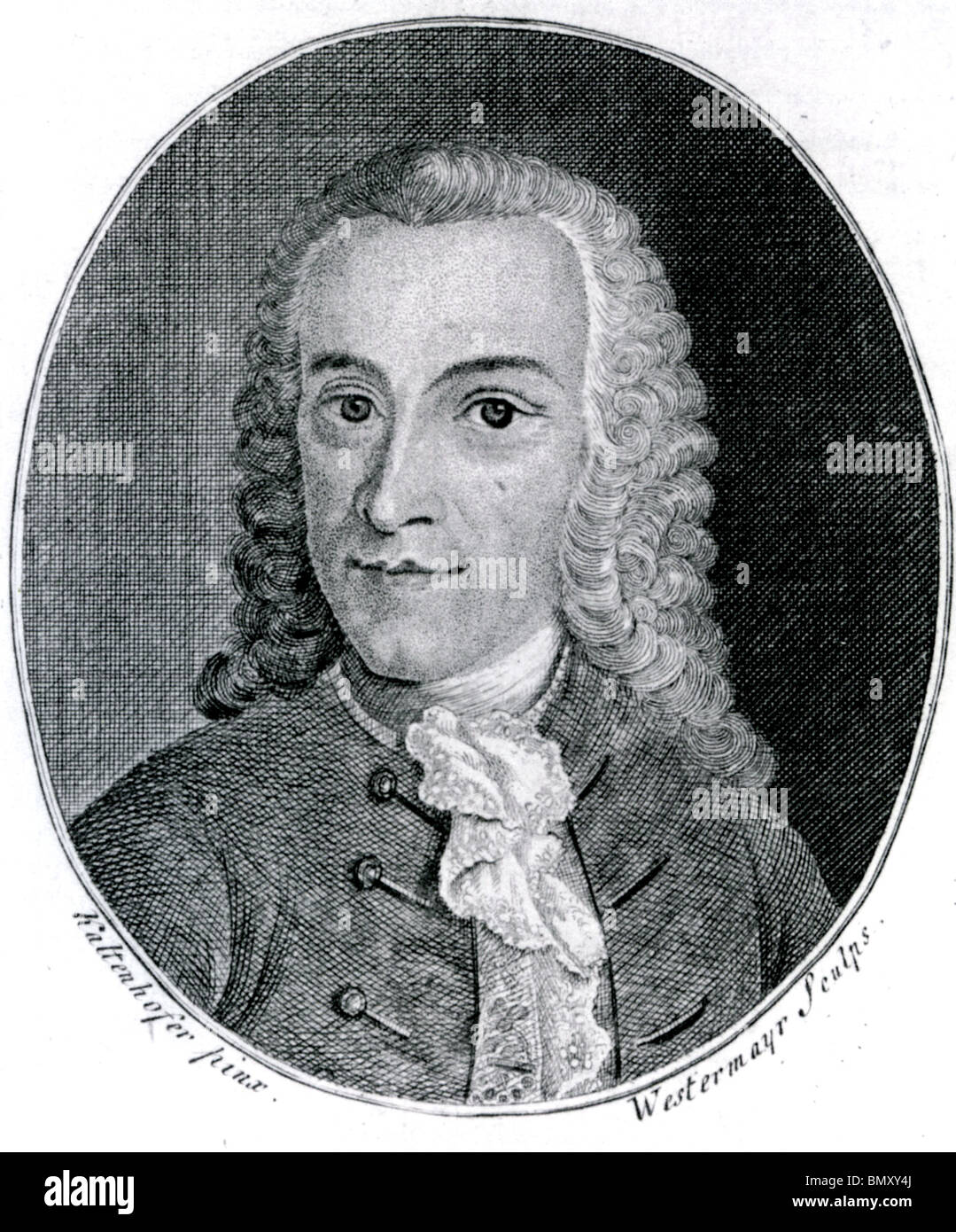 TOBIAS MAYER (1723-1762) astronomo tedesco famoso per i suoi studi di la luna Foto Stock