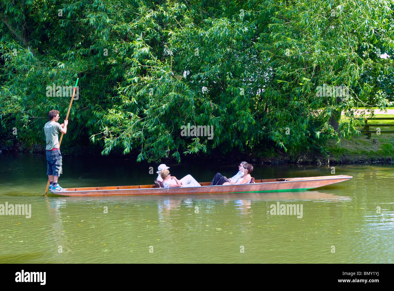 Punting sul fiume Cherwell, Oxford, Inghilterra Foto Stock