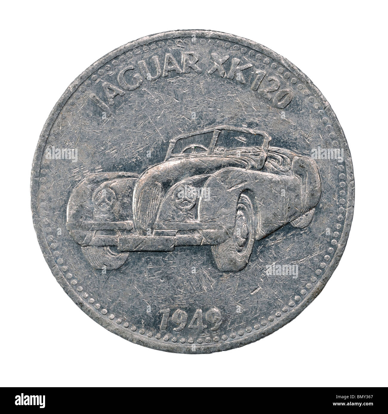 Jaguar XK 120 token di metallo Foto Stock