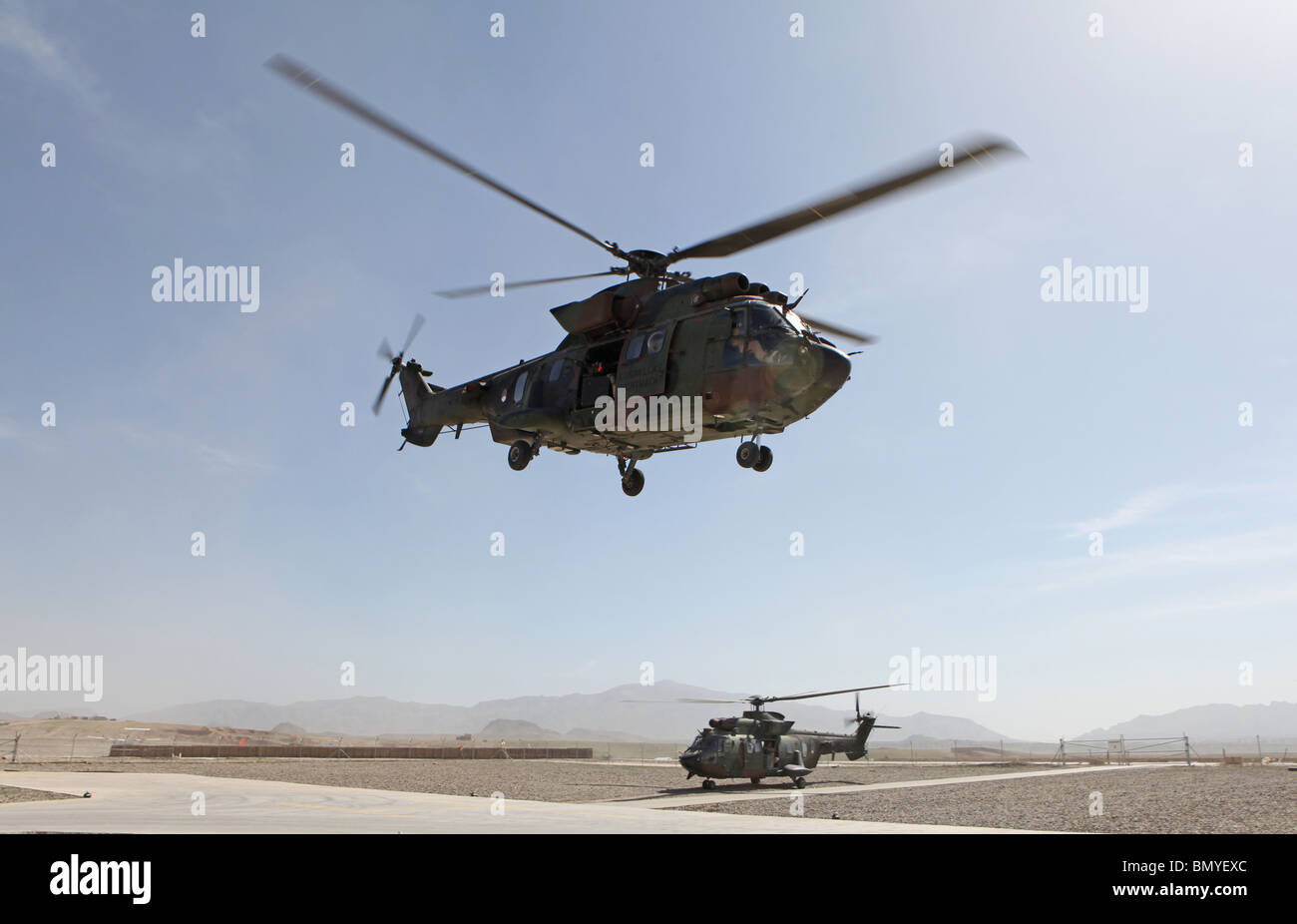 Dutch airforce in Uruzgan, Afghanistan Foto Stock