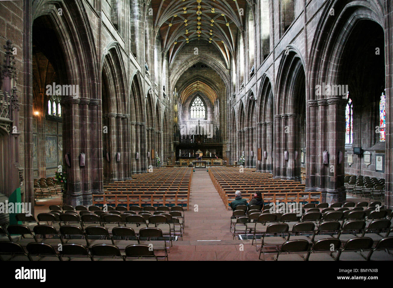 Interno del Chester Cathedral (cattedrale chiesa di Cristo e la Beata Vergine Maria) Foto Stock