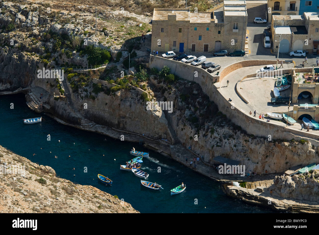 Wied iz Zurrieq, Vista Aerea, isola di Malta, la Repubblica di Malta, Foto Stock