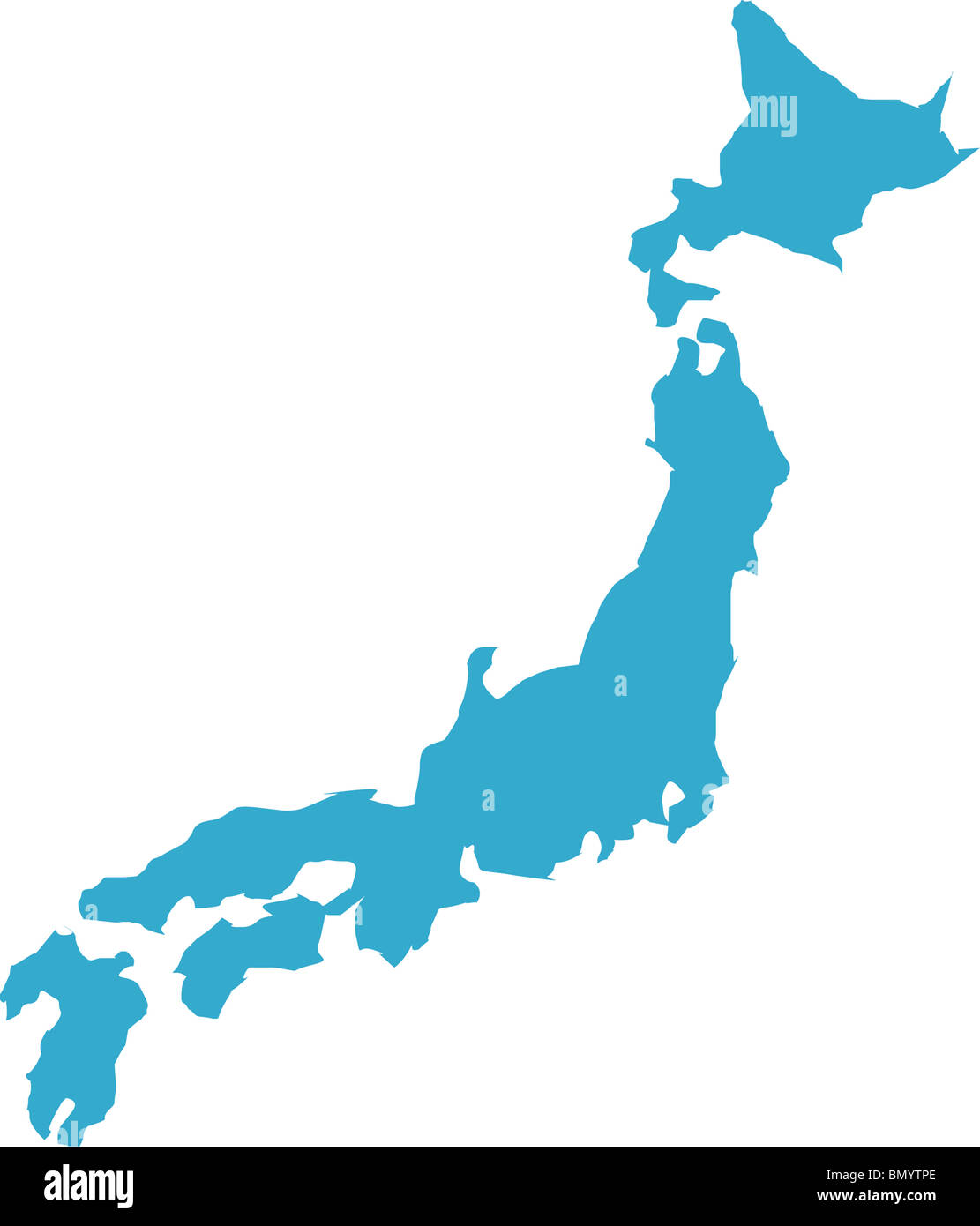 Vi è una mappa del paese Giappone Foto Stock