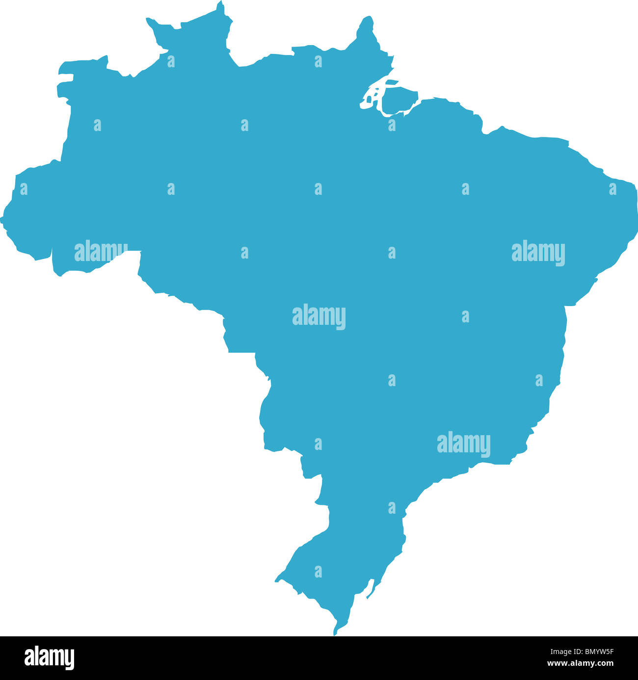 Vi è una mappa del Paese Brasile Foto Stock