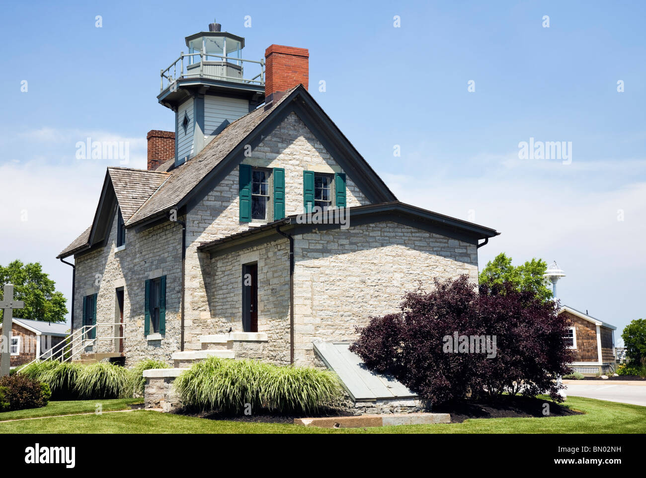 Il Cedar Point Lighthouse - Ohio, Stati Uniti d'America. Foto Stock