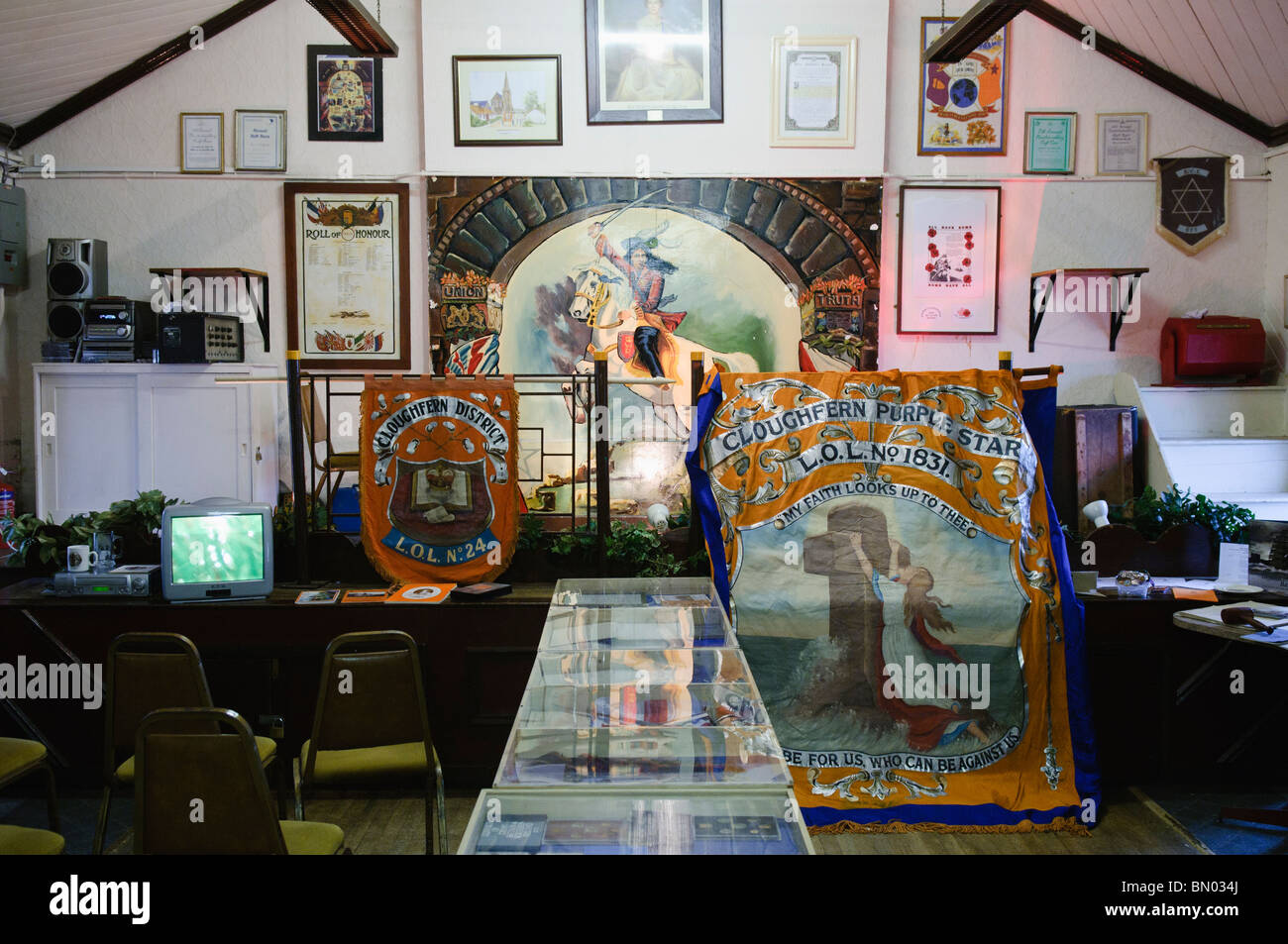 Interno di una Sala Arancio Foto Stock