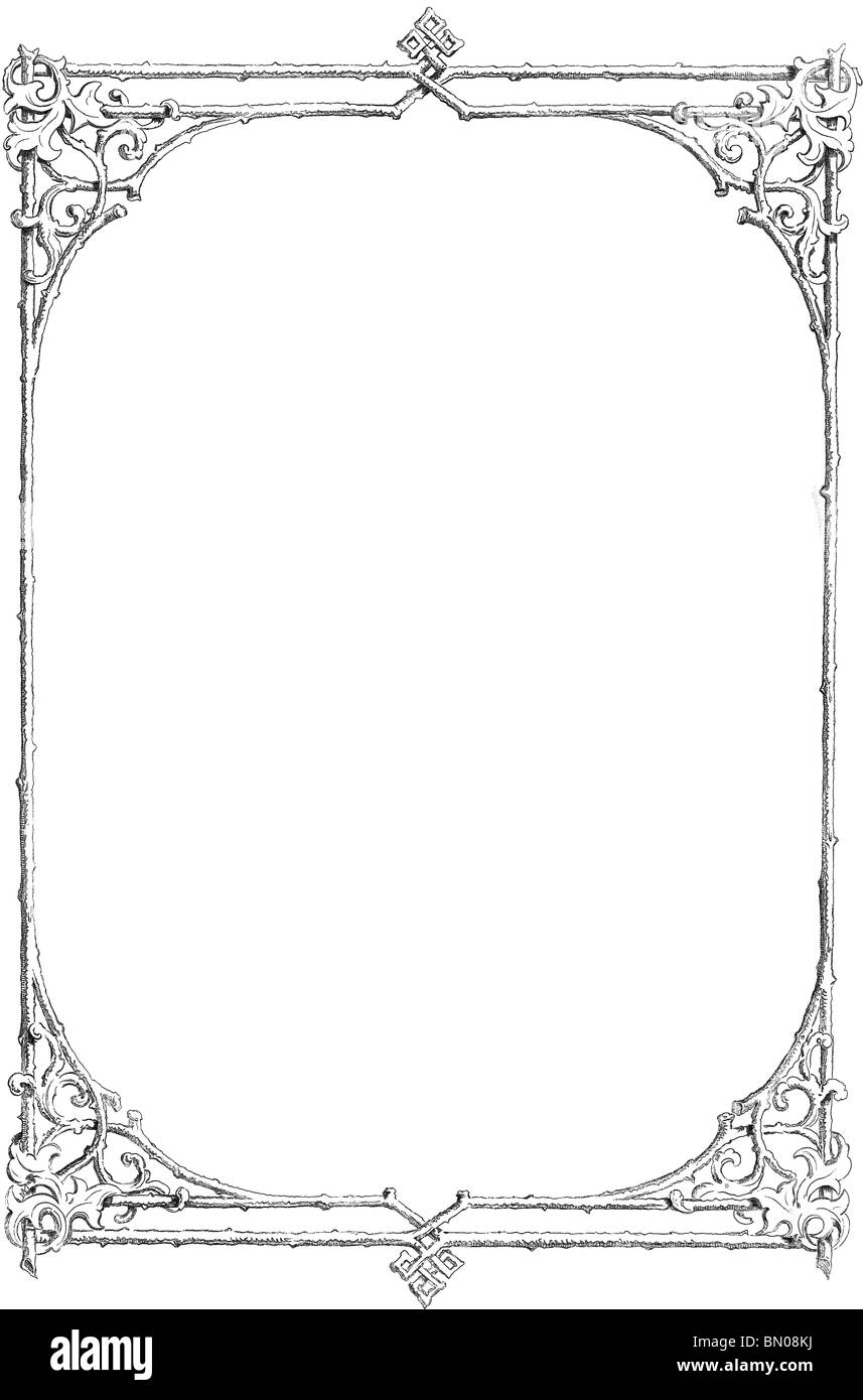 Victorian Full-page Confine di ramoscelli Foto Stock