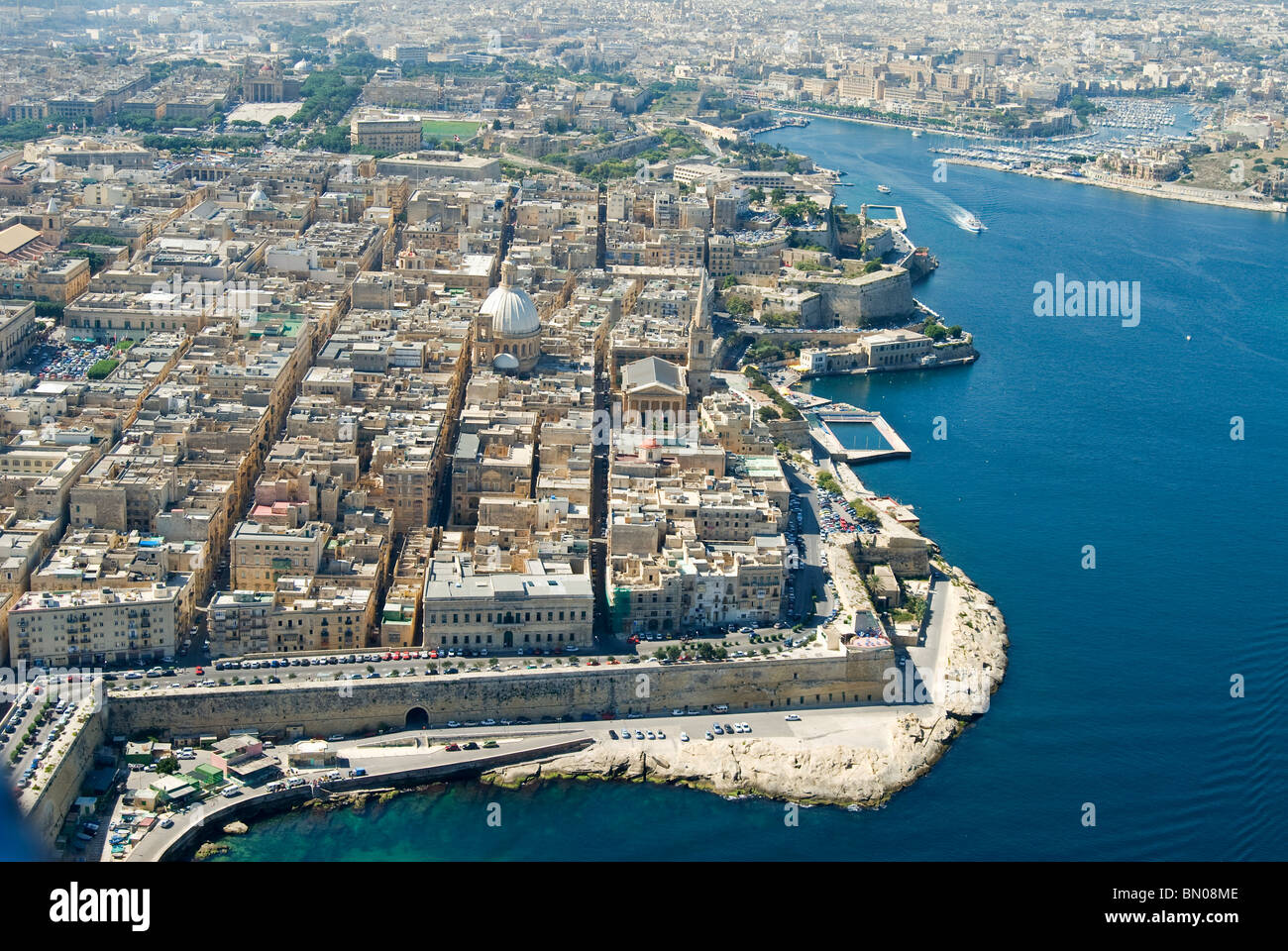 La Valletta, Vista Aerea, isola di Malta, la Repubblica di Malta Foto Stock