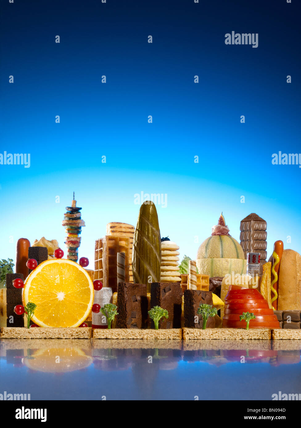 London skyline della città fatta di cibo Foto stock - Alamy