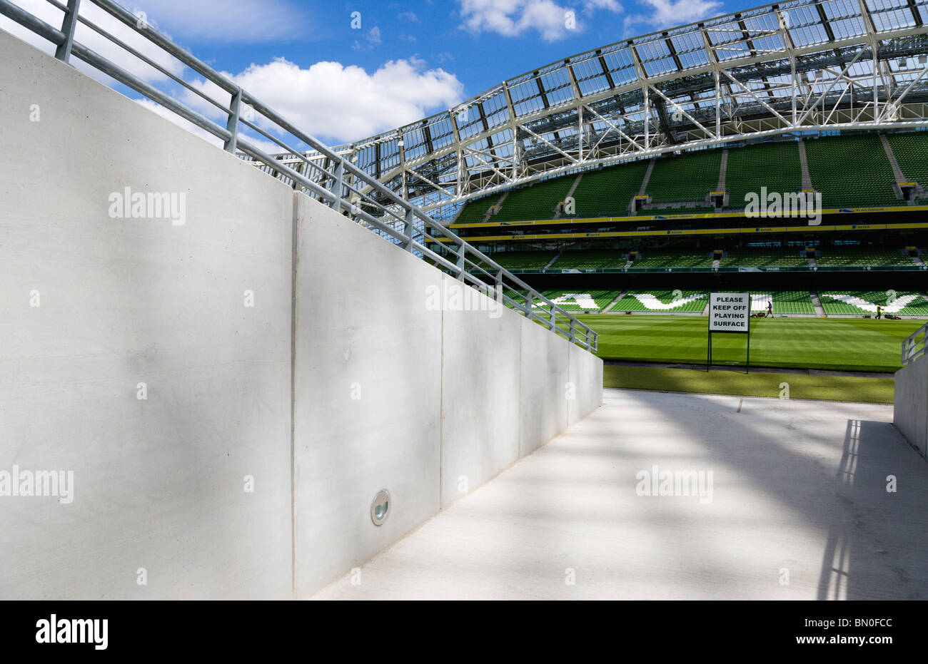 L'Irlanda, nella contea di Dublino, Dublino, Ballsbridge, Lansdowne Road, i giocatori galleria di Aviva Rugby e Football National Stadium Foto Stock