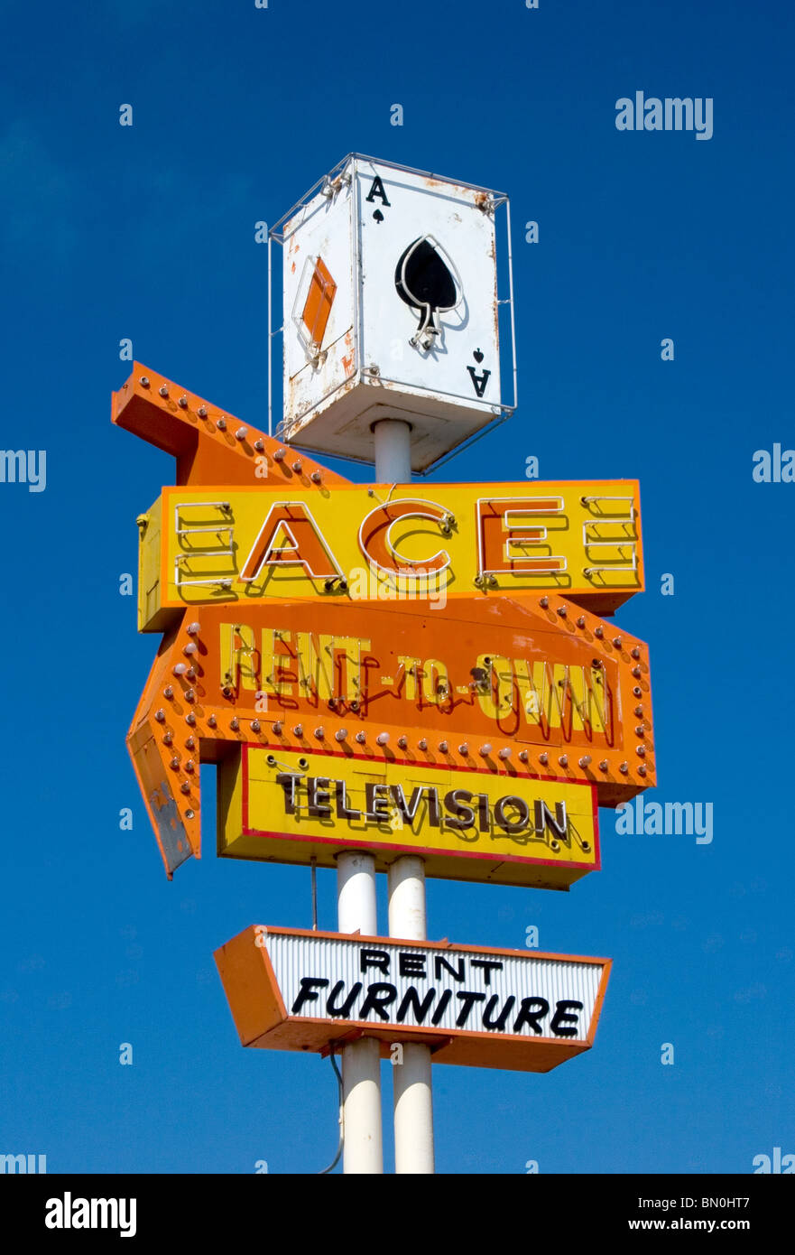 Ace Rent a segno proprio nel centro di Lincoln Nebraska Foto Stock