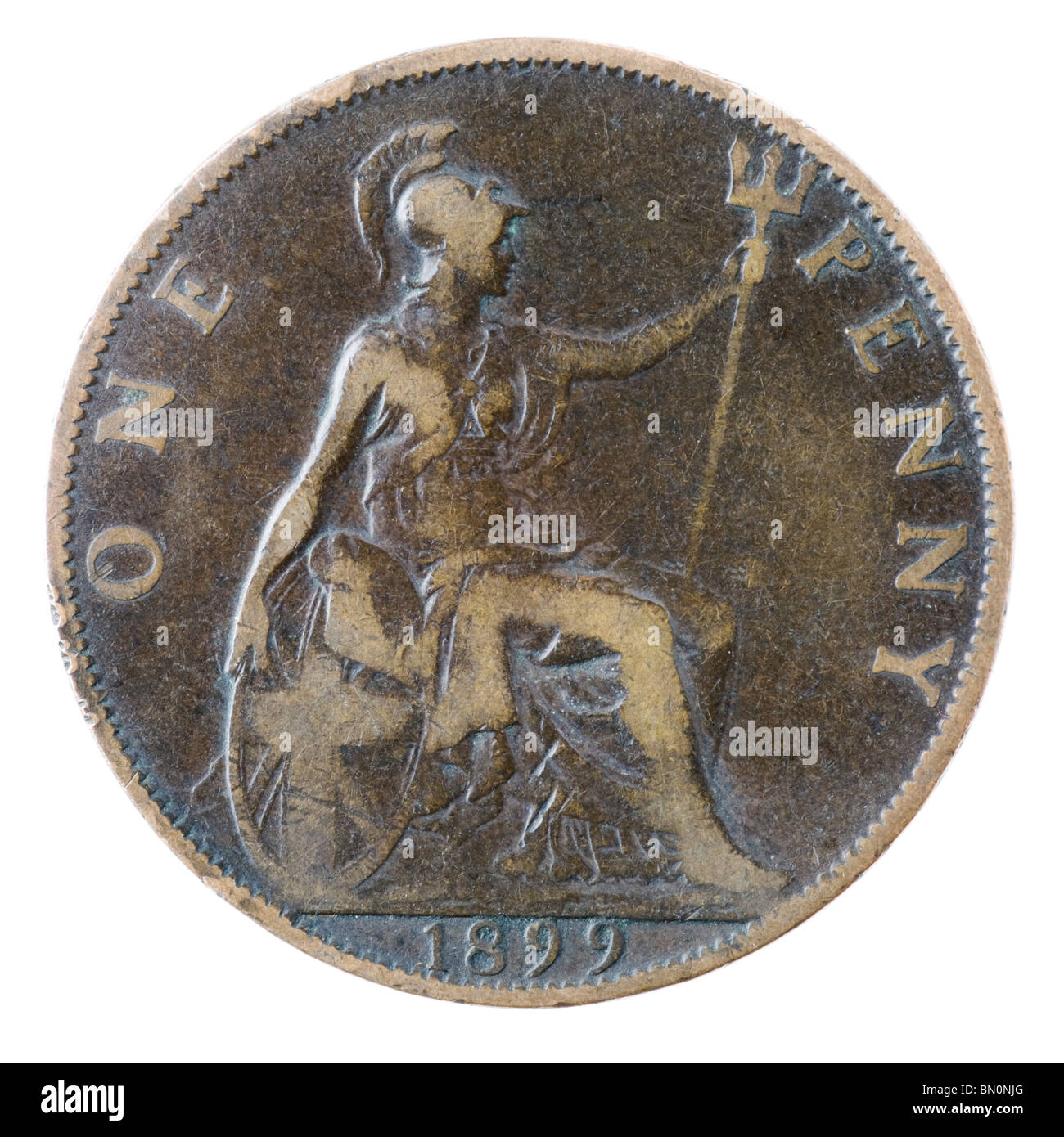 1899 British Victorian Penny coin Foto Stock