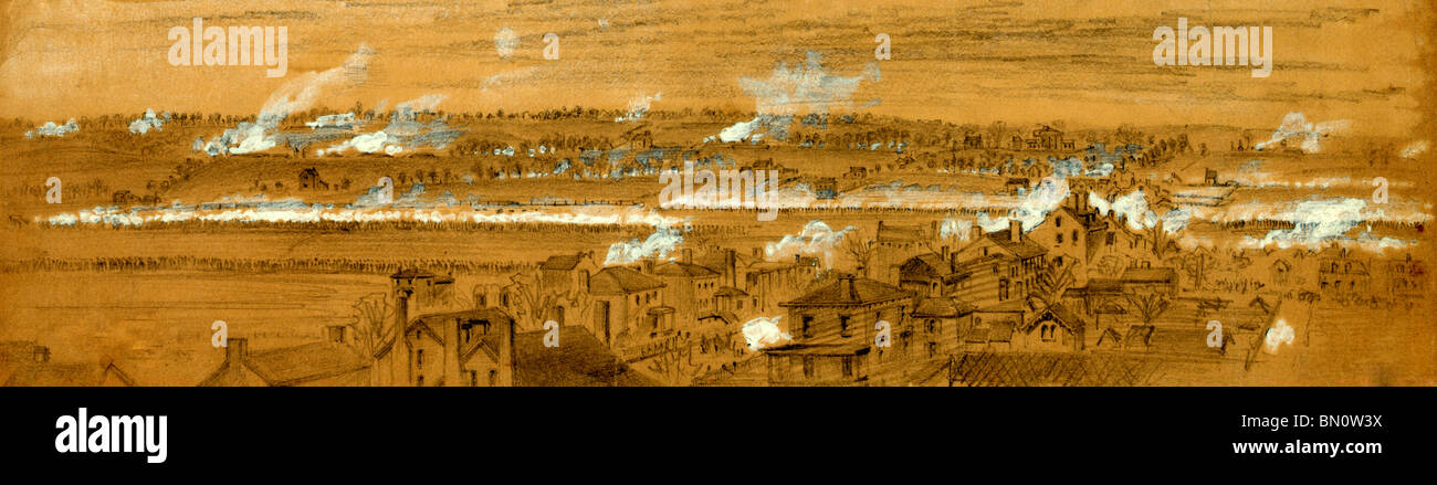 Attacco di ribelli di opere. Di Fredericksburg, Virginia 13 dicembre 1862 durante gli Stati Uniti dalla guerra civile Foto Stock