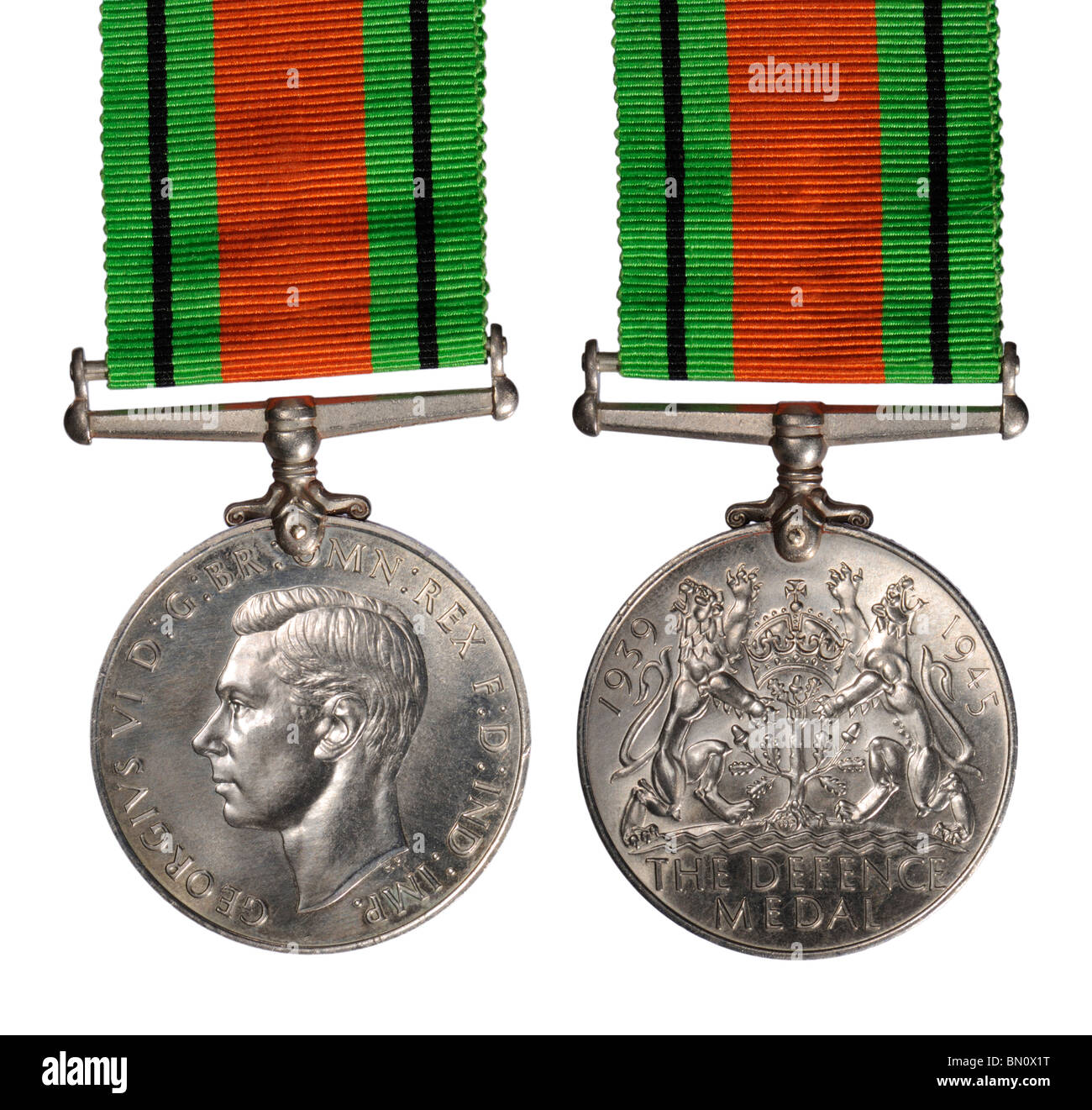 British WW2 Medaglia di difesa Foto Stock