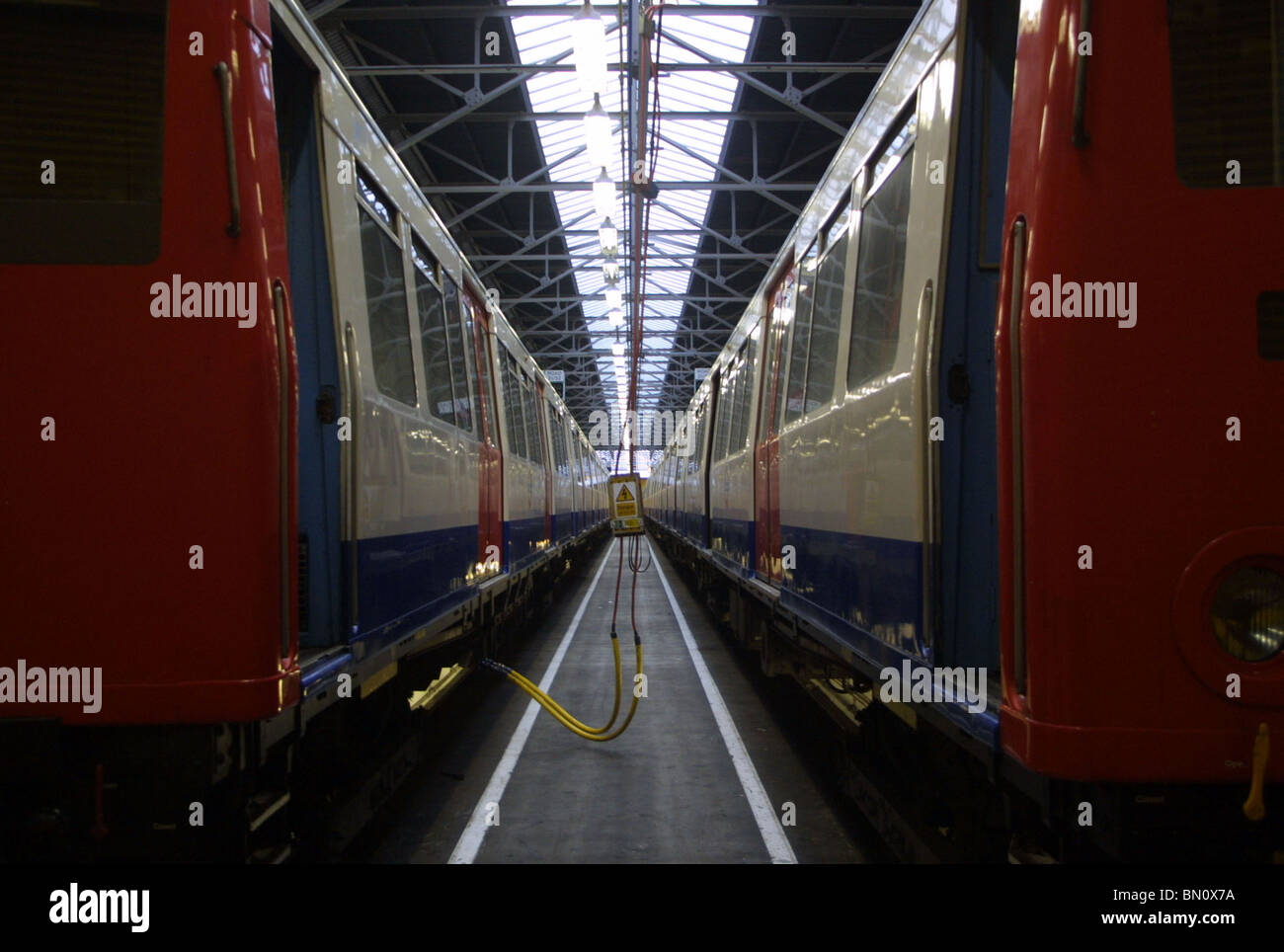 Neasden Depot un deposito principale della metropolitana di Londra la Metropolitan Line Foto Stock