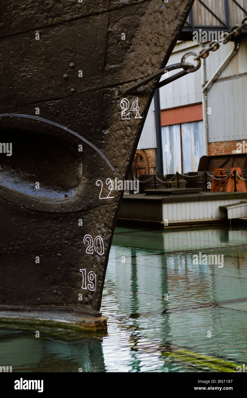 Il ferro di prora SS Gran Bretagna nella Great Western Dockyard, Bristol, Inghilterra. Foto Stock